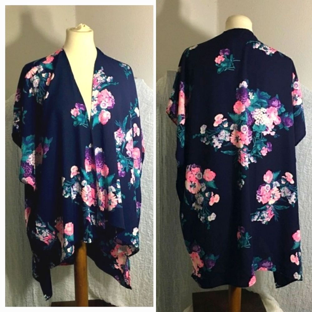 12PM by Mon Ami Floral Kimono Style Cardigan Size Small